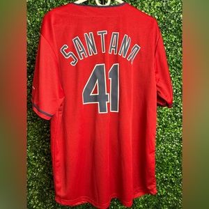 Cleveland Indians Carlos Santana #41 Red Jersey - Sz XL